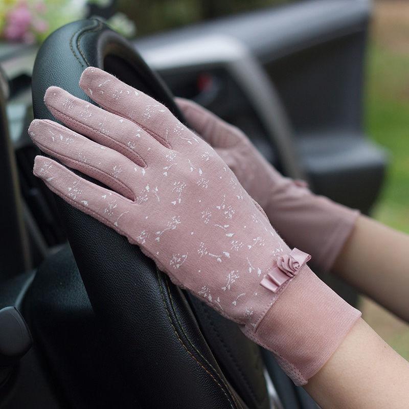 Elegante Spitzenhandschuhe mit Schleife für Damen - Atmungsaktiver Sonnenschutz, Perfekt für Outdoor-Aktivitäten im Frühling und Sommer