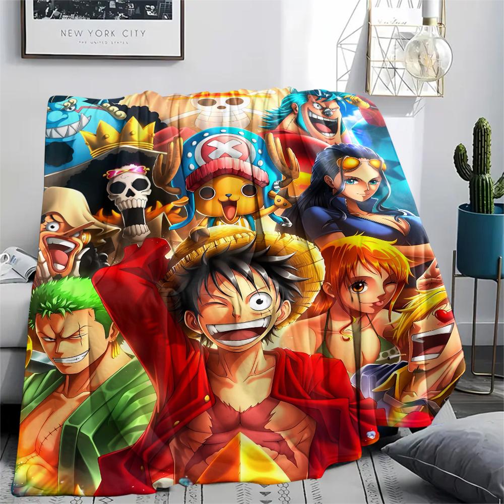 1Pc Luffy Print Flannel Blanket, High quality Comfortable for All Seasons, Home Decor, Warmth and Comfort, Perfect for Gifts