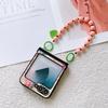 Flower PU Leather Cover with Hinge Protection & Wrist Chain Strap Bracelet For Samsung Galaxy Z Flip 6 5 4 3 Phone Case