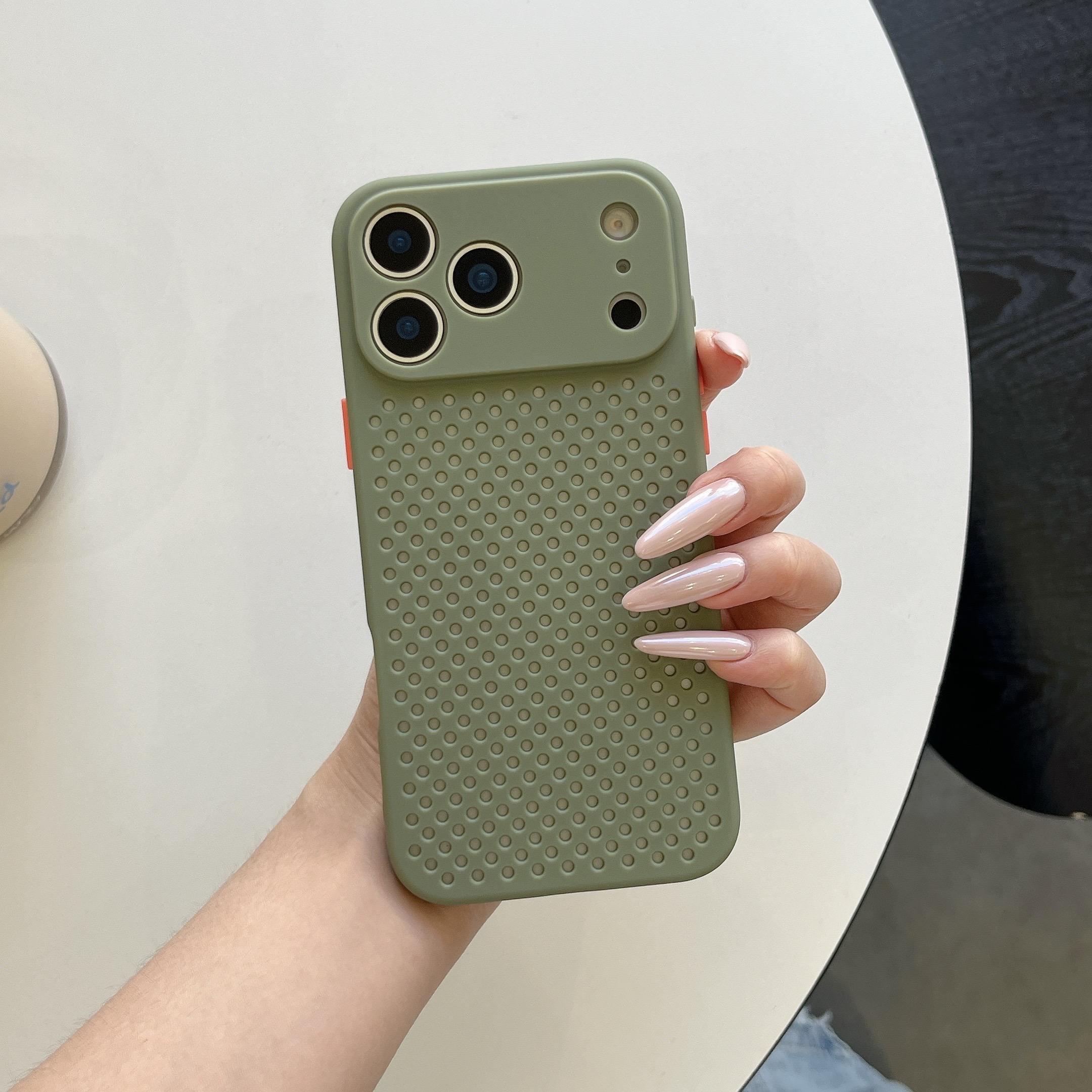

Breathable Cooling Silicone Phone Case For iPhone 17 Air 16 15 14 13 12 Mini 11 Pro Max Plus 16E Shockproof Matte Bumper Cover iPhone 11 Pro