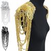 Heavy Industry Bead Tassel Shoulder Dress Long Tassel Heavy Industry Style Chain Shoulder Badge Fabric Patches Bead Embroidery