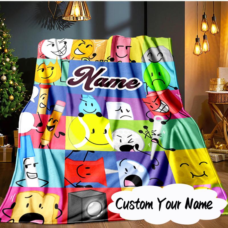 Custom Name Colorful Dream Island Blanket Ideal Bedding Blanket Perfect for Travel, Camping, Living Rooms, Offices, Sofas, Fan Christmas gift