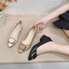 Pointed high heels women's spring and summer new square buckle one-pedal professional dress light mouth single shoes thick heel work shoes