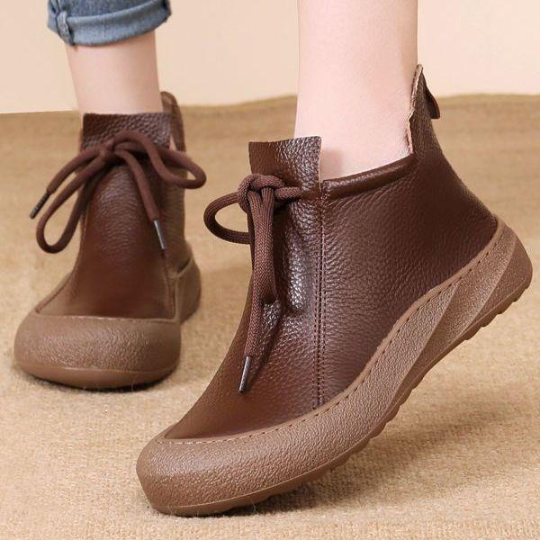 Retro thick-soled Martin boots women's soft-soled round-headed ugly cute single boots 2025 autumn new versatile casual mother short boots
