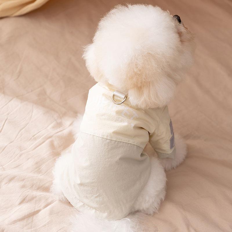 Color Block Outdoor Dog Jacket Warm Padded Coat For Small Breed Dogs Winter Windproof Pet Apparel Cozy Fleece Lined Puppy Clothing