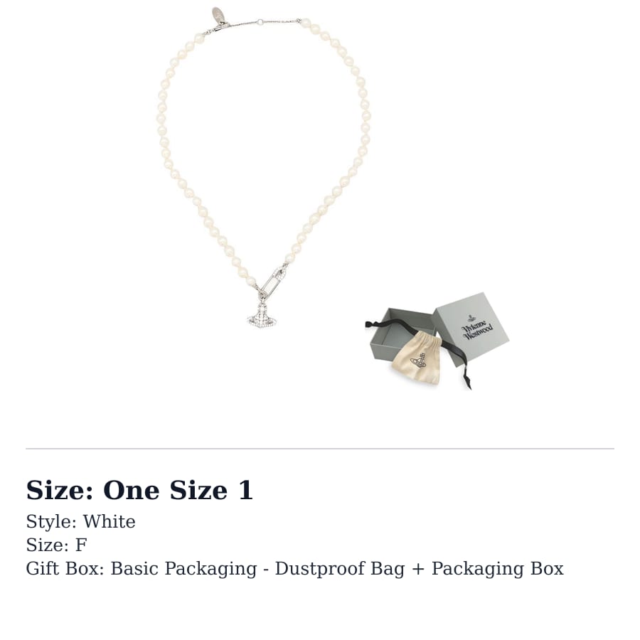 Vivienne Westwood Orb Safety pin Pearl