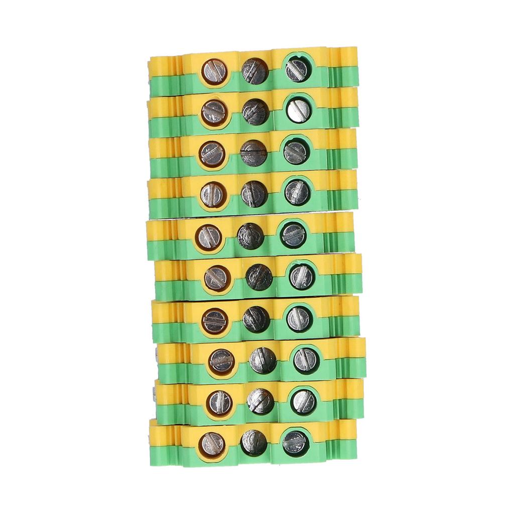 50Pcs DIN Rail Mount Terminal Grounding Terminals Block for Electrical Connections USLKG‑6