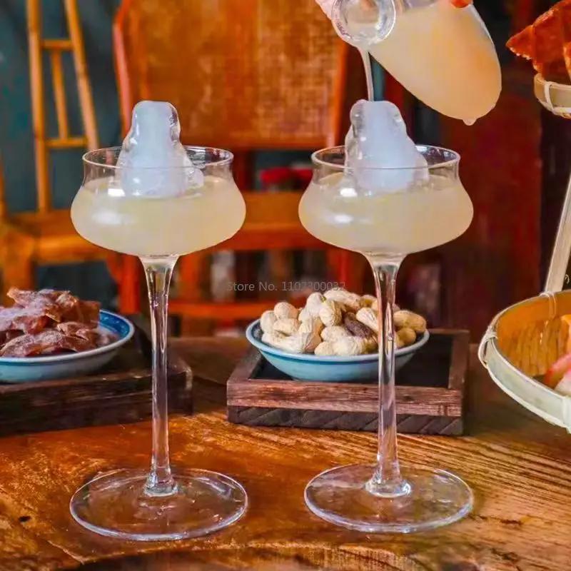 1/2 ST Kreativa Cocktailglas i Glas Personliga Bar Martiniglas Margaritas Höga Glas Set Champagneglas