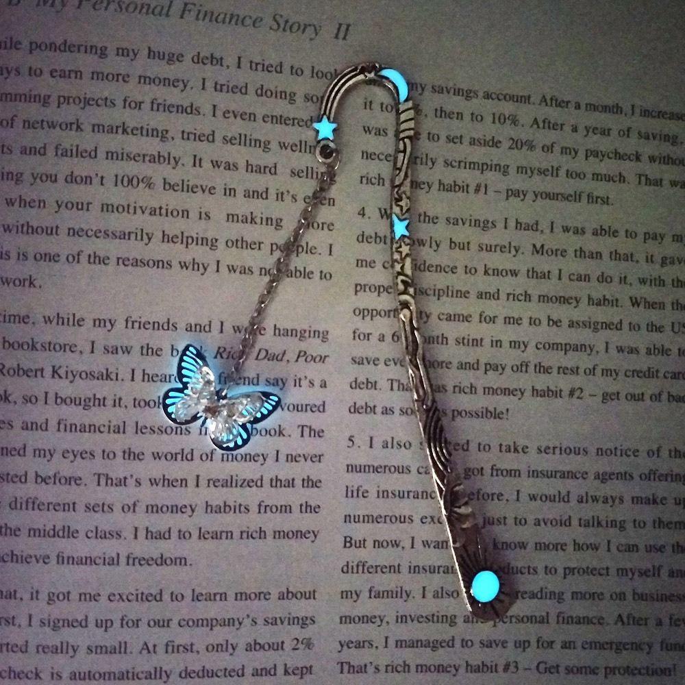 Stationery Pendant Dragonflies School Bookmark Luminous Bookmark Feather Bookmarks Metal Bookmark