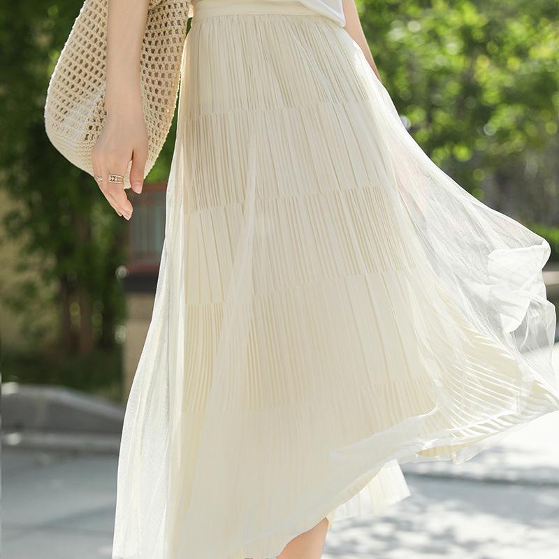 

Women s Two-Sided Bamboo Gauze High Waist A-line Fairy Dress One Size