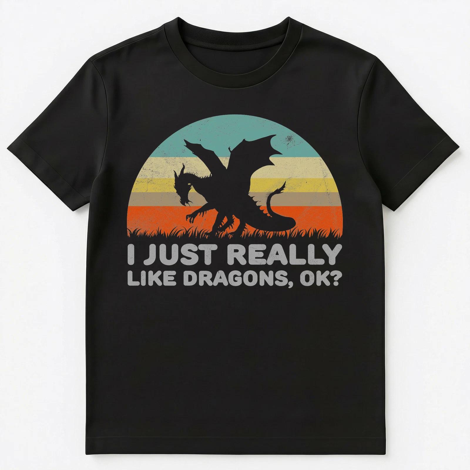 Funny I Just Really Like Dragons Ok T Shirt Unisex T-Shirt XL