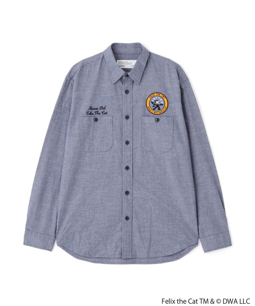 AVIREX FELIX CHAMBRAY Size SHIRT, Men's, 2XL, 367, Indigo, 783-5120008
