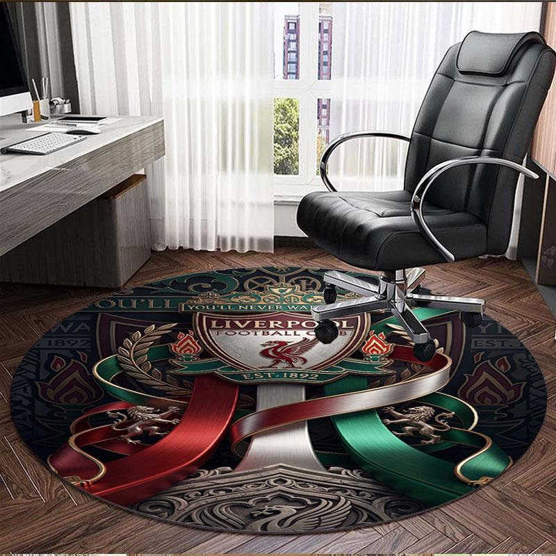 Liverpool Football Club Print Round Rug, Washable Floor Carpet, For Entryway Dorm Laundry Room Office Study, Home Decor Birthday Christmas Gift