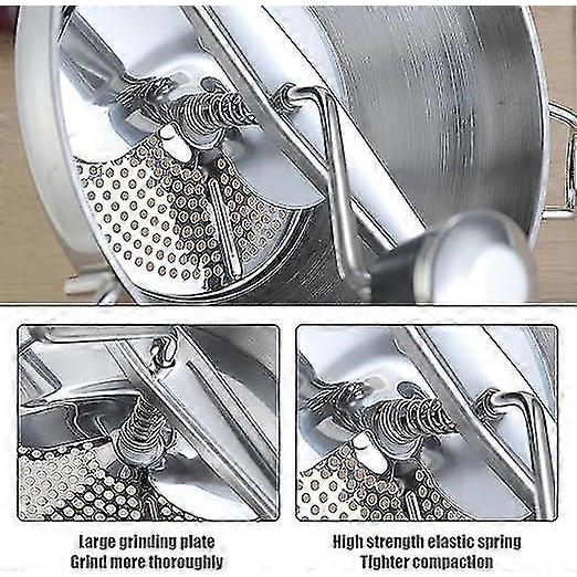 Food Mill Stainless Steel, 32cm Hand Crank Baby Food Grinder Rotary Food Mill Sieve Grater Jam Mill Unique Uses Durable Manual Food Grinder With 3 Dis
