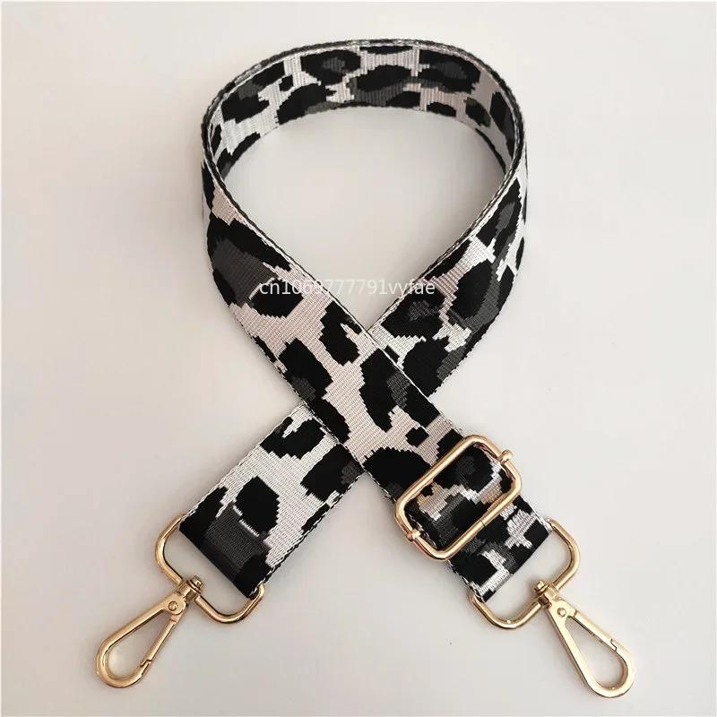 Women 3.8cm Wide Colorful Bag Strap Band Leopard Shoulder Crossbody Straps Female Nylon Adjustable Bags Belt Accessory
