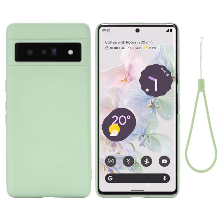 For Google Pixel 7 Pro Pure Color Liquid Silicone Shockproof Phone Case For Google Pixel 7 Pro зелёный