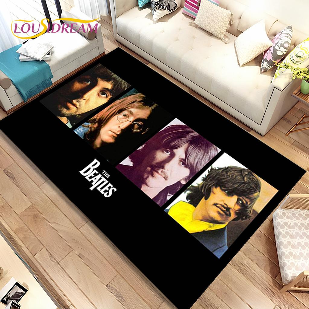 3D B-Beatles Rock Band Area Rug,Carpet Rug for Home Living Room Children Bedroom Sofa Doormat Decor,kids Play Non-slip Floor Mat