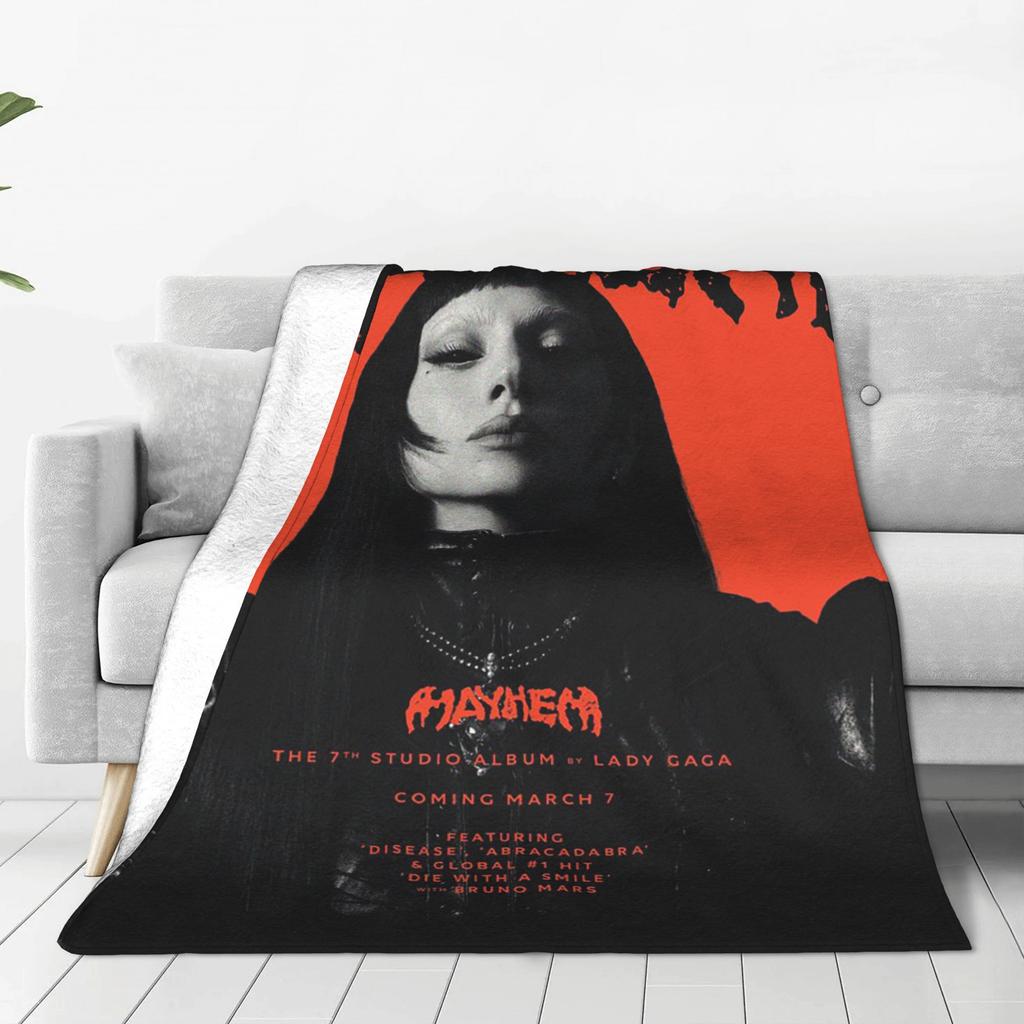 Lady Gaga Mayhem New Album Music Blankets Multi-function Flannel Throw Blanket for Couch Bedding Travel Throws Bedspread Quilt