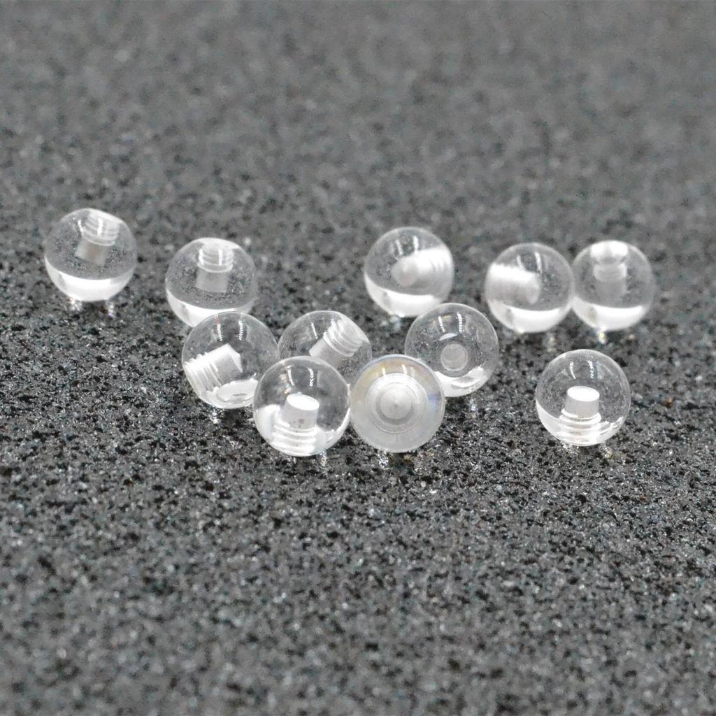 Acrylic Silicone Tongue, Ear, Navel, Eyebrow, Nose Piercing Jewelry with Transparent Bar and Bead