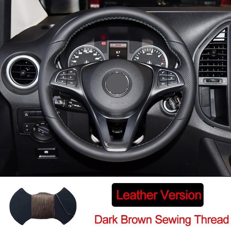 Hand Sewing Car Steering Wheel Wrap for Mercedes-Benz Vito III ( W447 ) 2015 - 2026 Circular Shape Braid On The Steering Wheel
