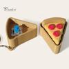 3D Print Pizza Hanging Decor Printed Keychain, Clicker Fidget Toy, Creative Decompression Fun Keyring Simulated Food Sensory Key Pendant for
