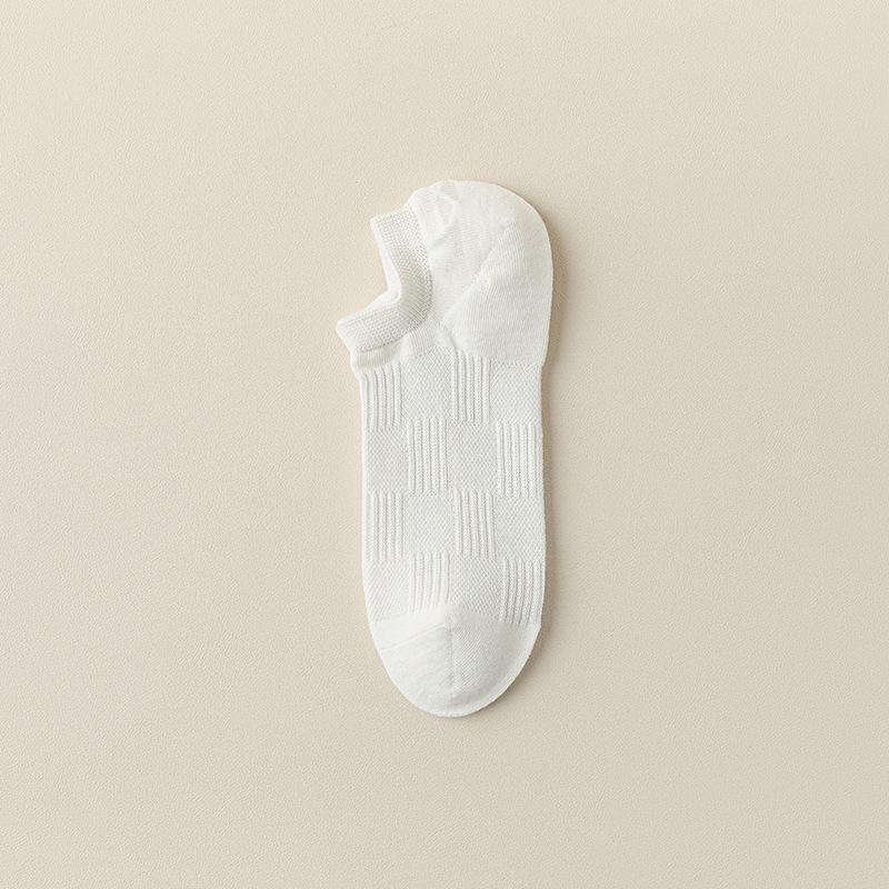 

Silicone Anti-slip, Non-dropping Heel Short Socks for Men, Spring and Summer Thin Boat Socks, Sweat-absorbing and Breathable Solid Color Cotton Socks 1 pair білий