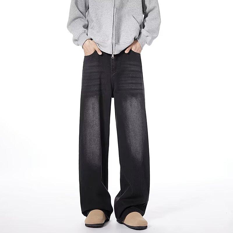 Jeans retrò da uomo, stile autunnale, nuovi pantaloni casual da strada esplosivi, per adolescenti, larghi, dritti e larghi, da uomo.
