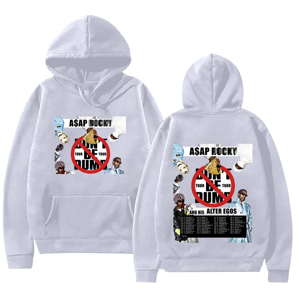 

Asap Don’t Be Dumb Tour 2026 Худі З Довгим Рукавом Пуловери Вінтажний Хіп-Хоп Светр Унісекс Повсякденний Y2K Одяг S білий