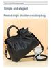 European & American Fashion Pleated Cowhide Leather Women's Handbag – Large Capacity Shoulder/Crossbody Bag