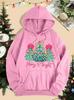 Merry Christmas Colorful Tree Women's Hoodie with Pockets - Comfy Hooded Sweatshirt for Autumn & Winter