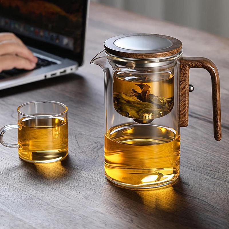 Skleněná konvice na oddělování vody 600ml/800ml Vnitřní magnet Magnetické spínače na jedno kliknutí Sada šálků na filtraci čaje Puer Konvice Nádobí na pití