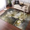 Artistic Painted Floral Area Rug, Soft Non-Slip Machine Washable Floor Mat for Bathroom Kitchen Living Room Home Decor