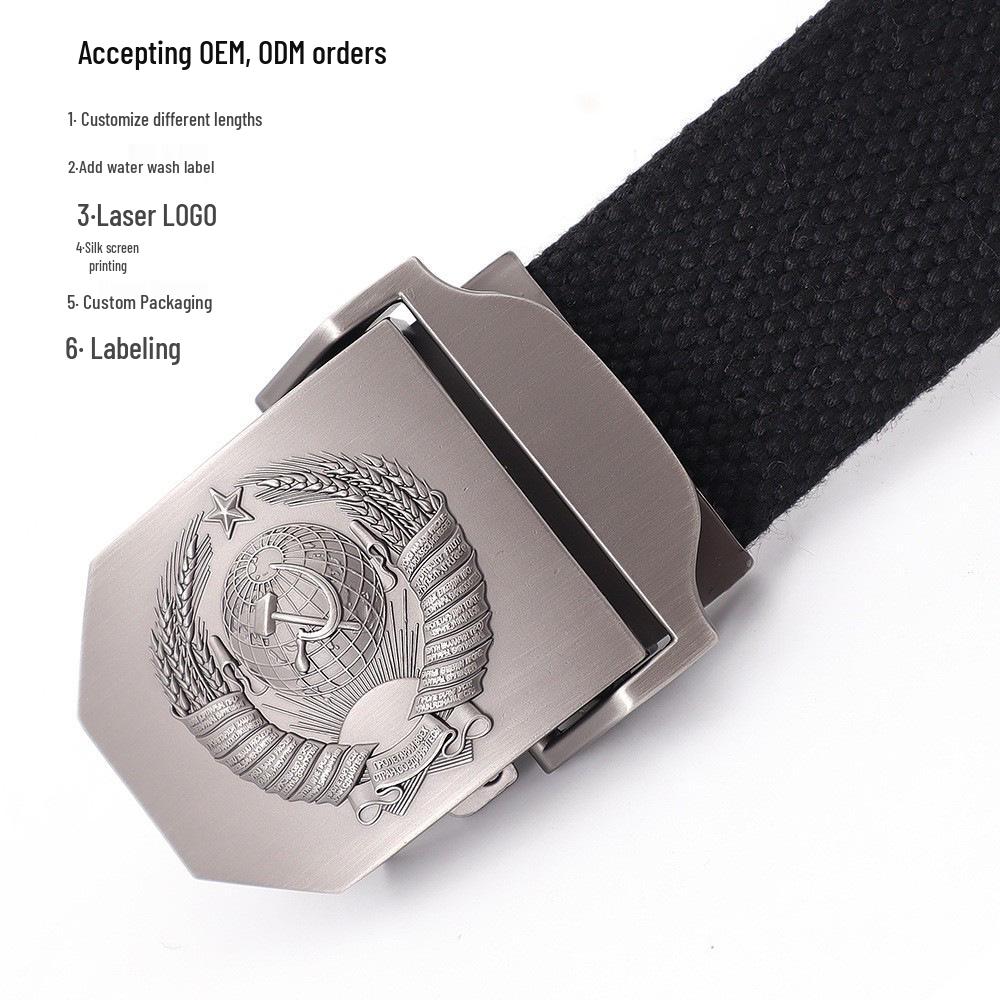 Dicker Canvas Gürtel mit Legierungsschnalle für Freizeithosen