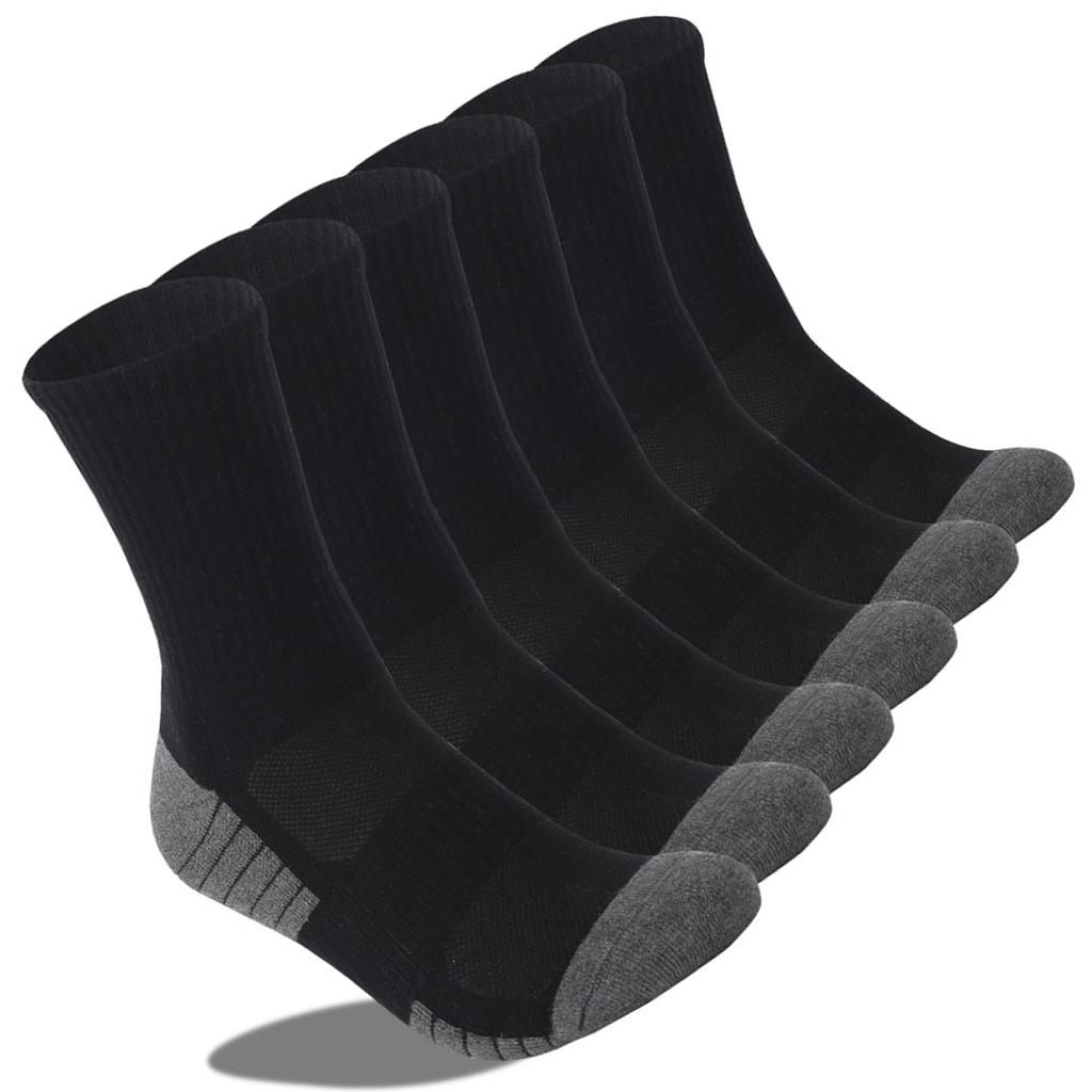 Breathable Comfortable Thicken Crew Socks Outdoor Hiking Trekking Walking Wicking Athletic Socks Black L