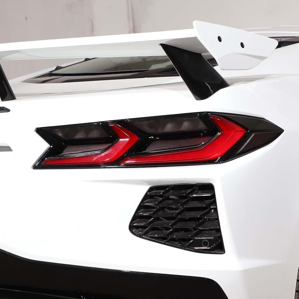 Car Tail Light Vinyl Overlay Tinted Cover Trim Compatible with C8 Corvette Stingray Z51 Z06 2020-2025 Taillights Dark Smoke Wrap Cover Vinyl Decals