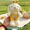 Cartoon Overalls Bunny Plush Toy Cute White Rabbit Backpack Keychain Office Palm Pal White