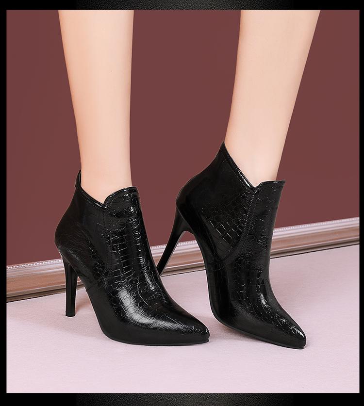 Fashion Women Sexy Pointed Toe Super High Heels Ankle Boots Autumn Winter Warm Short Plush Booties Woman Shiny Sequin Botas Mujer 2024