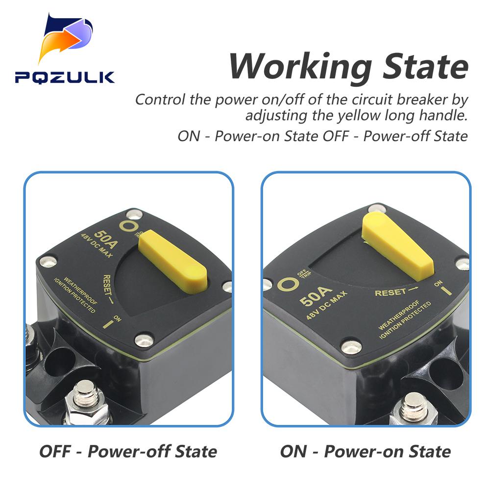 30A 40A 50A 60A 80A 100A 150A 200A 250A 300A Circuit Breaker Car Boat Auto Manual Reset Waterproof 12V-48V
