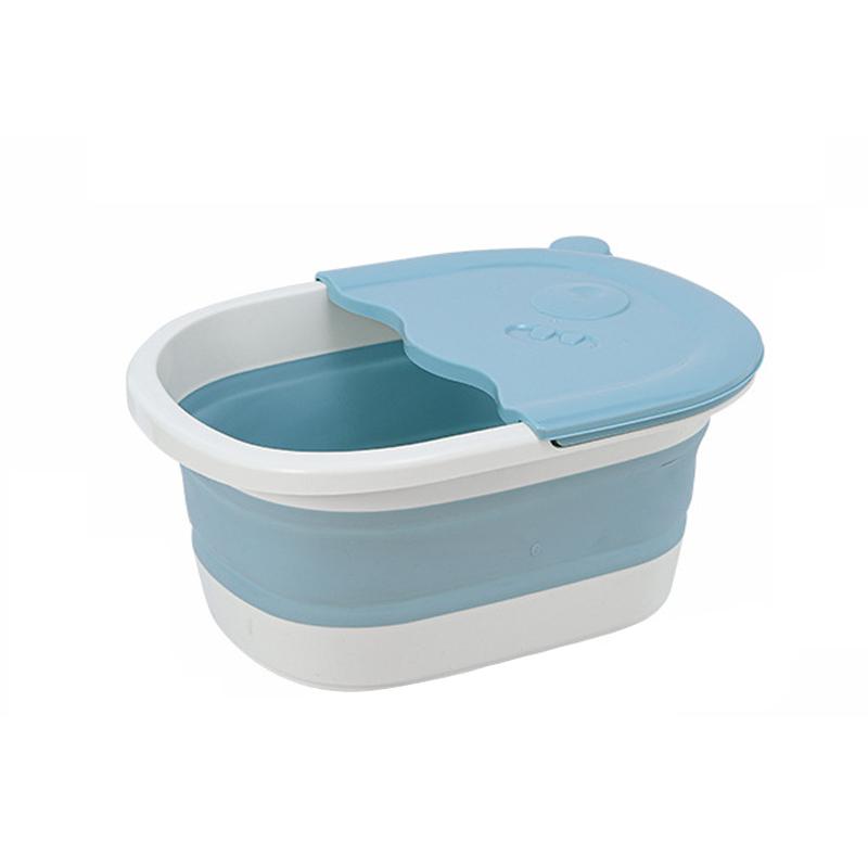 Collapsible Footbath Plain Foaming Massage Bucket  Foldable Bucket Foot Bath Bucket Bathroom Foot Wash Basin Laundry Baskets