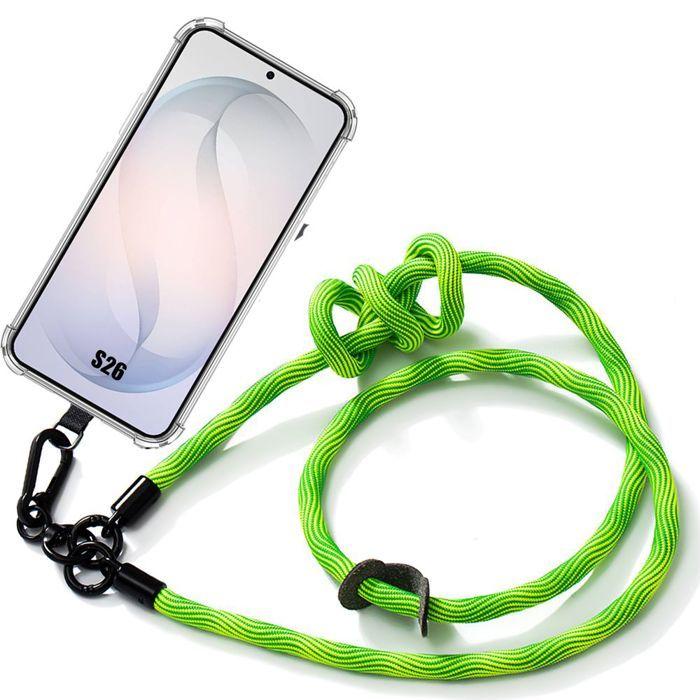 Coque Silicone - BOOLING - pour Samsung Galaxy S26 - Anti-Rayures Transparente avec Cordon Vert