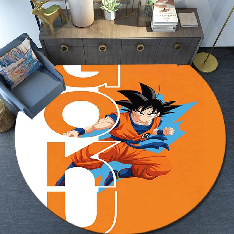 Goku pattern round rug,Carpet Rug for Living Room Bedroom Playroom ,Non-slip Floor Mat,Holiday Gifts and Birthday Gifts.