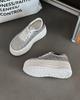 Korean version of thick-soled hollow fashion casual shoes women's 2025 summer new woven mesh white shoes versatile muffin shoes