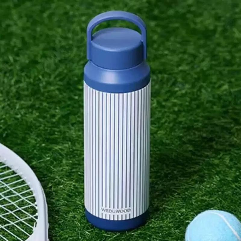 Wedgwood Blue Tone Geometric Sports Insulated Bottle