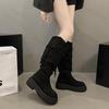 Vintage Fashion Women's Shoes 2026 Autumn New Fringe Comfortable Knight Boots Height Increase Non Slip Wear Resistant Long Boots