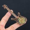 Natural Labradorite Gemstone Handmade Copper Wire Wrap Guitar Pendant 4.53 J8D72