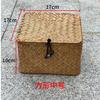 Woven Storage Basket With Lid Rattan Sundries Storage Box Wicker Basket Handmade Sorting Boxes Seagrass Jewelry Organizer