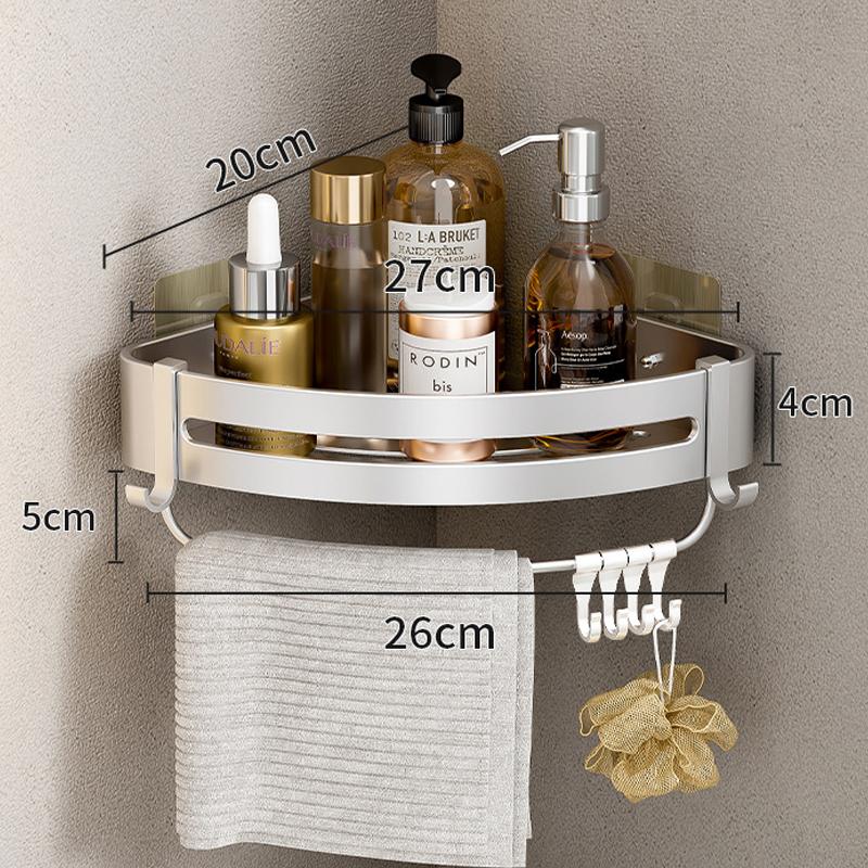 Bathroom Shelf Space Aluminum Shampoo Rack Makeup Storage Organizer Toilet Corner Wall Mounted Shower Shelf Bathroom Accessories