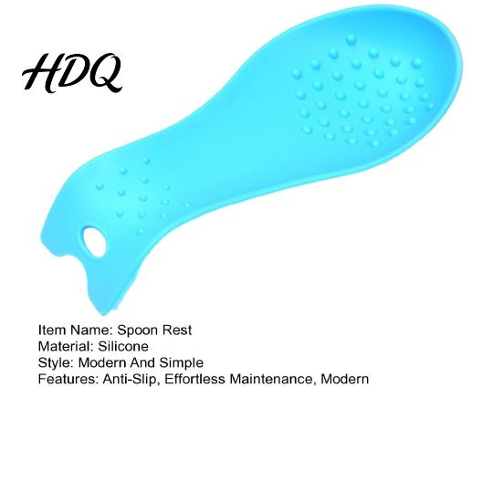 Kitchen Countertop Protector Silicone Spoon Rest for Countertop Heat Resistant Spatula Holder Ladle with Non-Slip Bump Design & Hanging Hole Modern