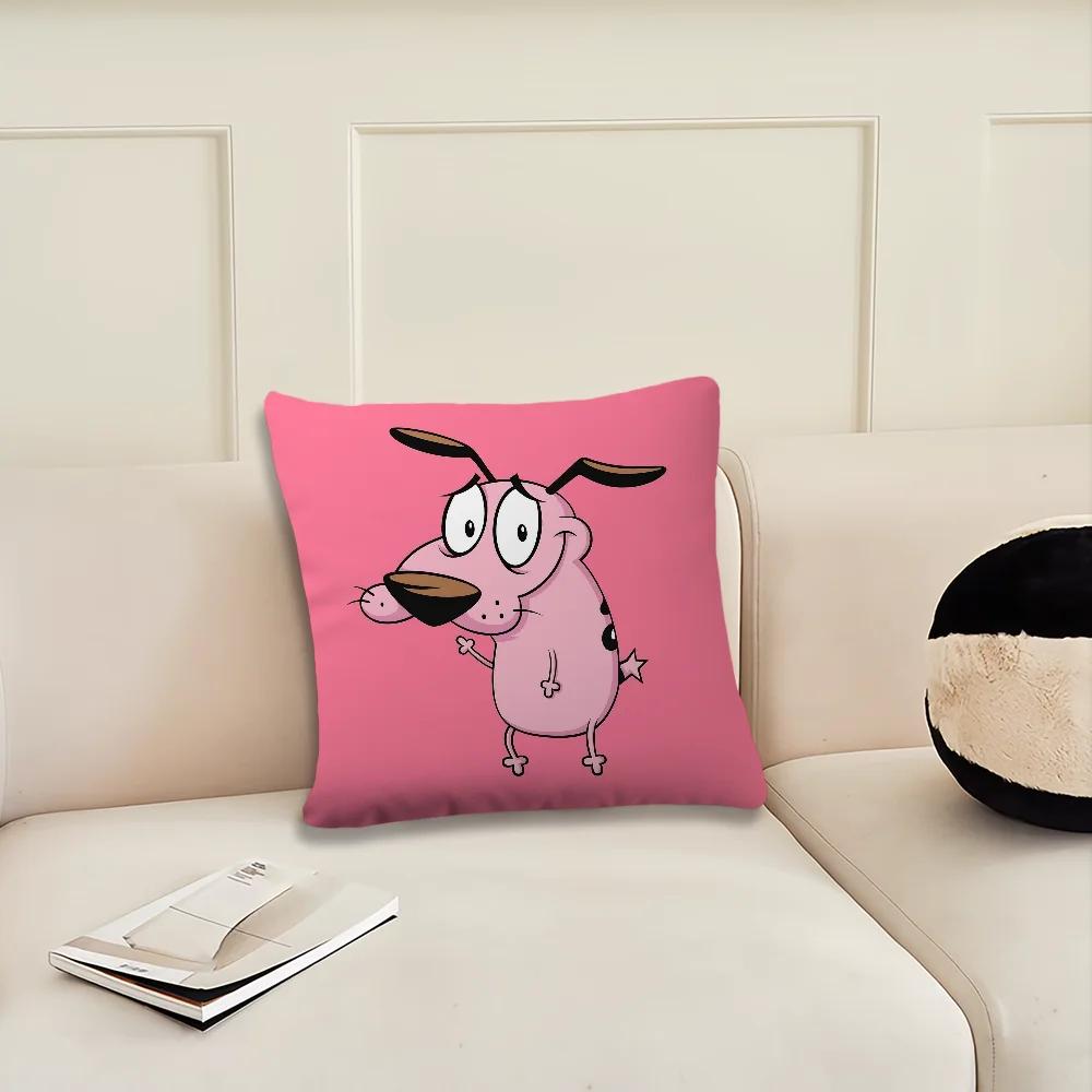 Cartoon C-C-ourage The C-Cowardly Dog Decoration Room Home Sofa Living Office Car Nordic Simplicity Pillow Cover