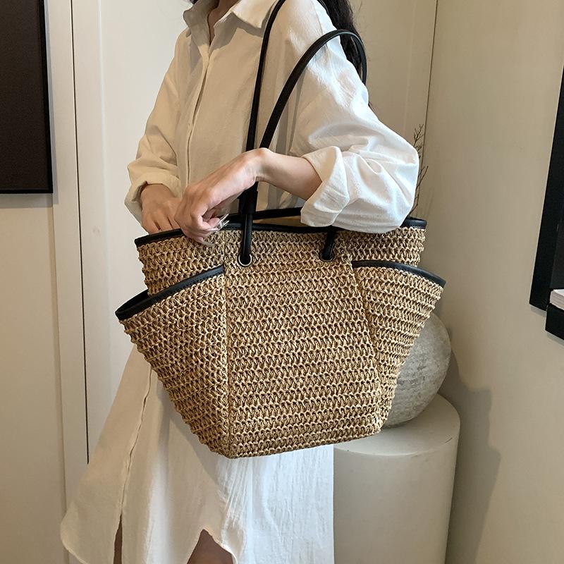 Bags Women's Fashion Trend Casual Simple Large Capacity Shoulder Bag 2025 Summer New Foreign Style Women's Tote Bag